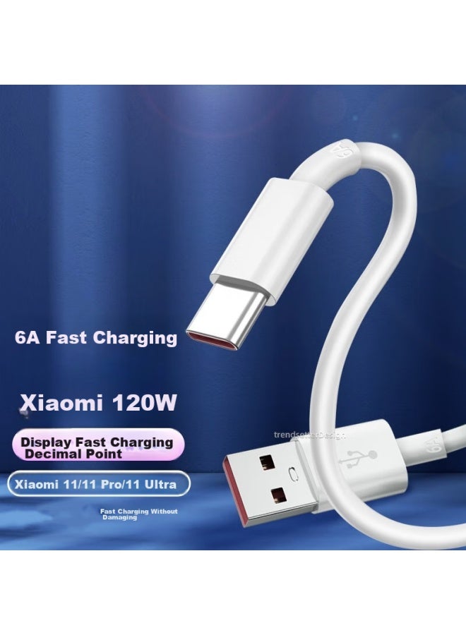 trendsetter كابل شحن بيانات مناسب لشاومي، كابل أصلي 120 واط 90 واط 67 واط، شحن سريع 15/14/13/12، ريدمي K80/70/60/50/note13/pro/ultra كابل شحن سريع - Image 2
