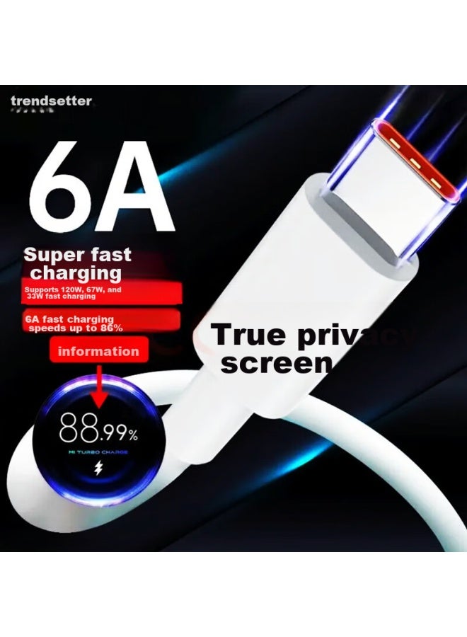 trendsetter كابل شحن بيانات مناسب لشاومي، كابل أصلي 120 واط 90 واط 67 واط، شحن سريع 15/14/13/12، ريدمي K80/70/60/50/note13/pro/ultra كابل شحن سريع - Image 1