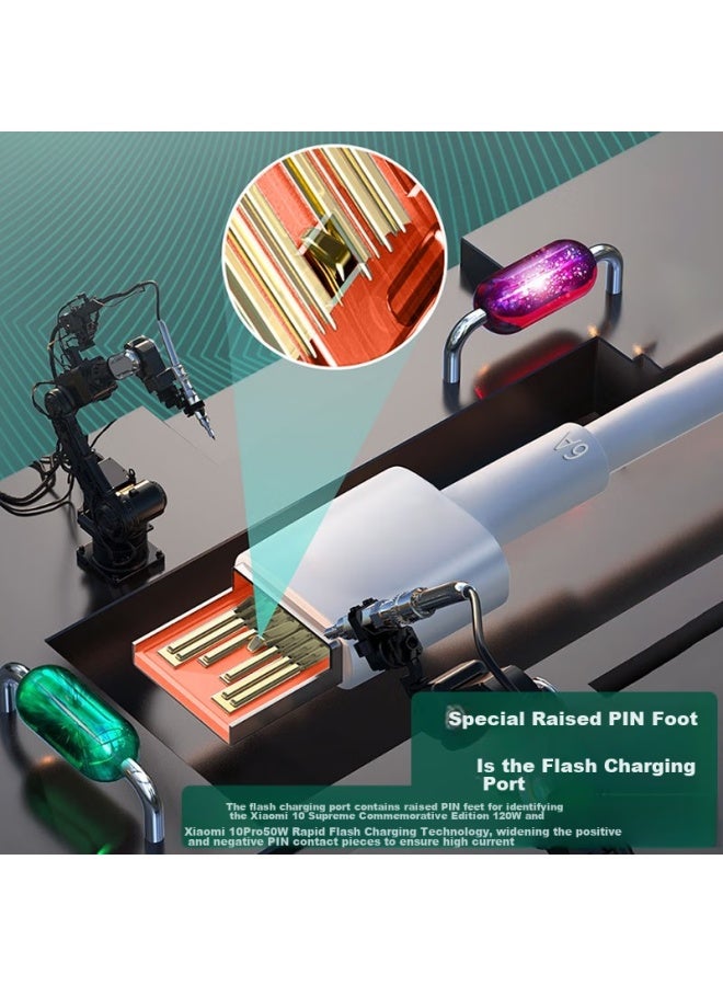 trendsetter كابل شحن بيانات مناسب لشاومي، كابل أصلي 120 واط 90 واط 67 واط، شحن سريع 15/14/13/12، ريدمي K80/70/60/50/note13/pro/ultra كابل شحن سريع - Image 5