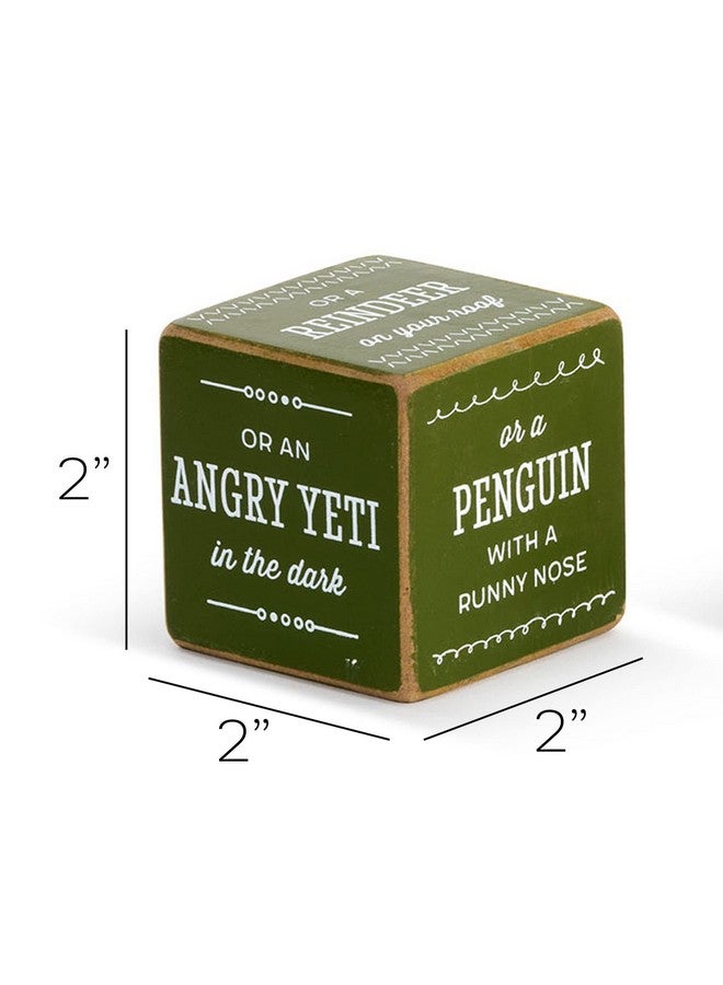 DEMDACO Would Yule Rather Retro Colorful 2 x 2 Wood Composite Holiday Dice Set Game - Image 4