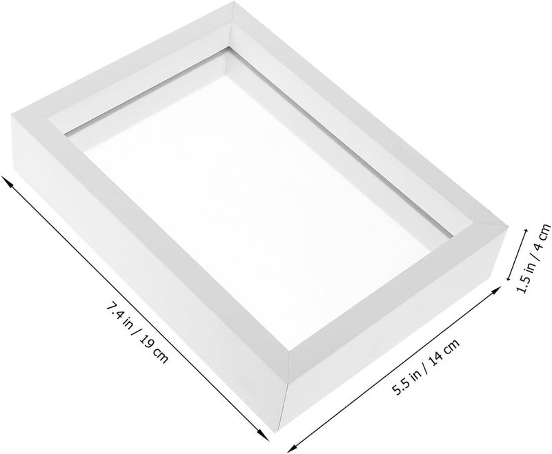 Zerodeko Creative Double-sided Glass Picture Frame 7 Inch White Wooden Display Frame for Specimen and Pressed Flowers Artwork, Decorative Tabletop Photo Stand for Home Décor - Image 2