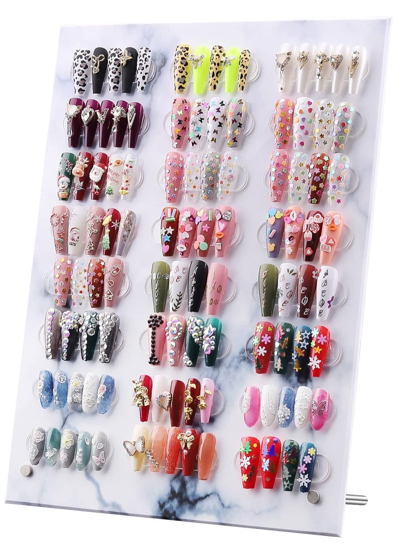 SYOSI - SYOSI Large Size Nail Art Showing Holder, Nail Polish Color Display Book Nail Art Swatches, Magnetic Marble Nail Art Detachable Color Card Display Board Acrylic False Tip Display Stand Rack - Image 1