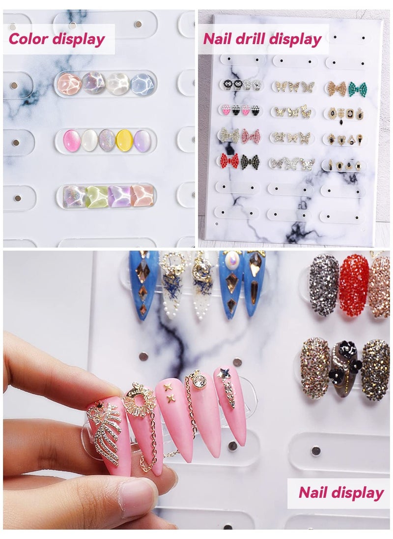 SYOSI - SYOSI Large Size Nail Art Showing Holder, Nail Polish Color Display Book Nail Art Swatches, Magnetic Marble Nail Art Detachable Color Card Display Board Acrylic False Tip Display Stand Rack - Image 1
