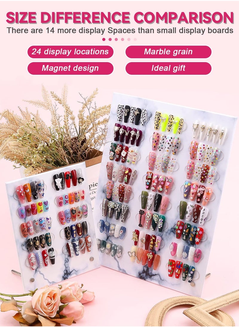 SYOSI - SYOSI Large Size Nail Art Showing Holder, Nail Polish Color Display Book Nail Art Swatches, Magnetic Marble Nail Art Detachable Color Card Display Board Acrylic False Tip Display Stand Rack - Image 1