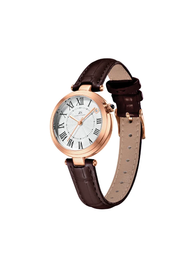 كينيث سكوت Women's Watch, Analog Display and Polyurethane Strap - K24510-RLDW, Brown