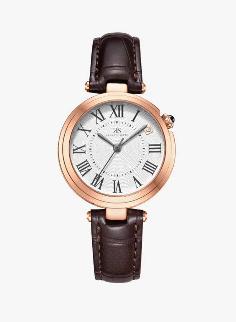 Kenneth Scott Women's Polyurethane Analog Watch K24510-RLDW - 32 mm
