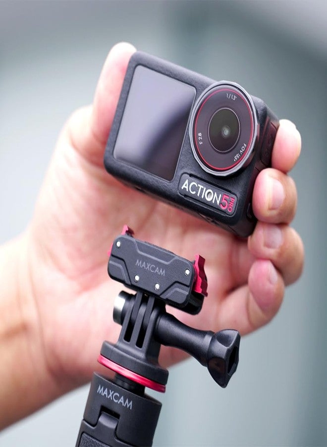 MAXCAM Compatible Magnetic Quick Release Adapter Base (with 1/4" Screw Hole) for DJI Osmo Action 5 Pro /4/3 - Image 3