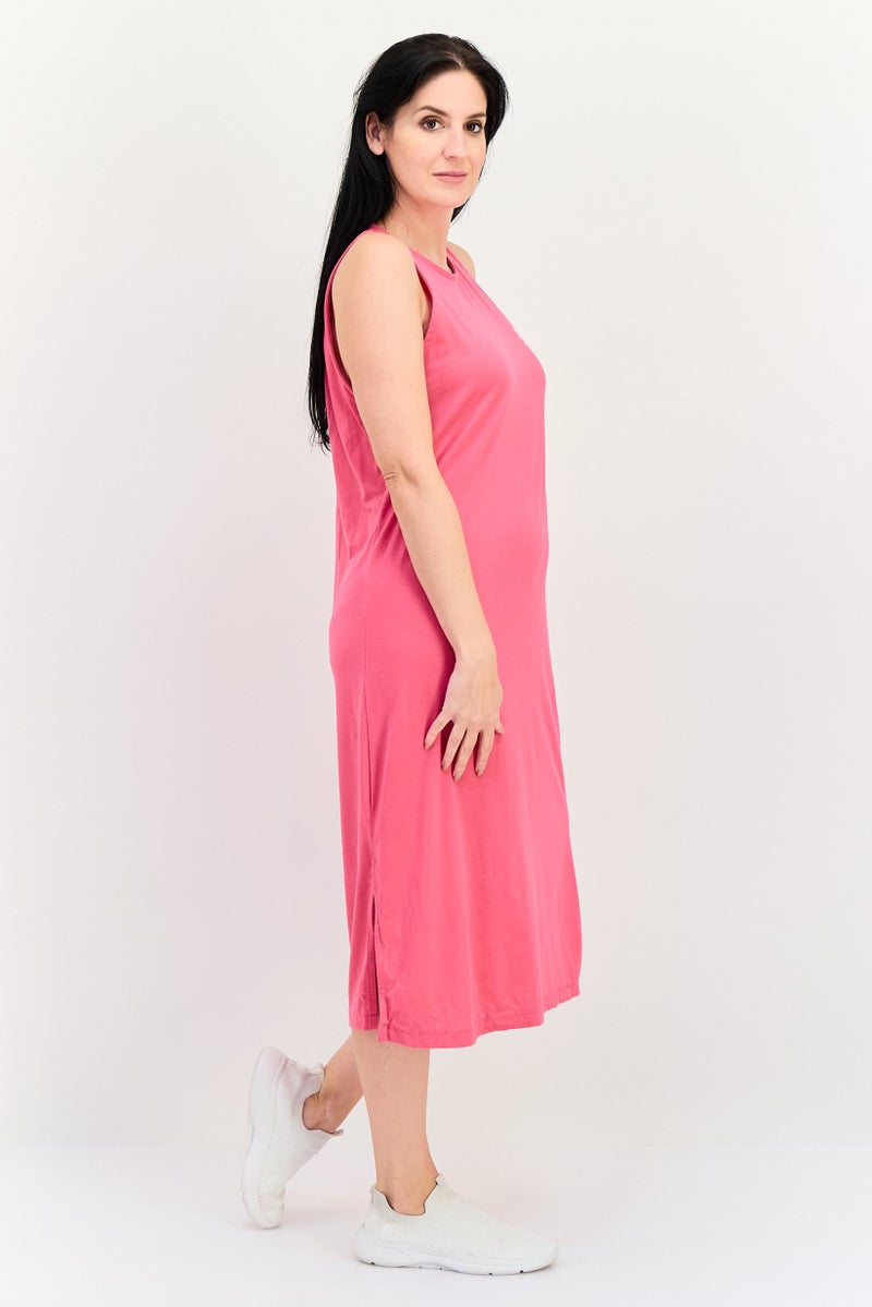 mistral Women Mistral Brand Logo Midi Dress, Fuchsia - Image 3