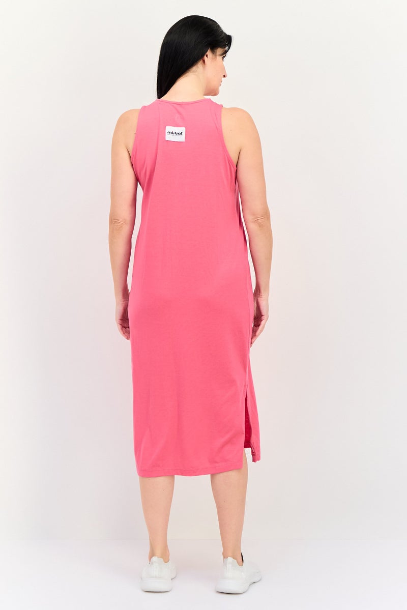mistral Women Mistral Brand Logo Midi Dress, Fuchsia - Image 4