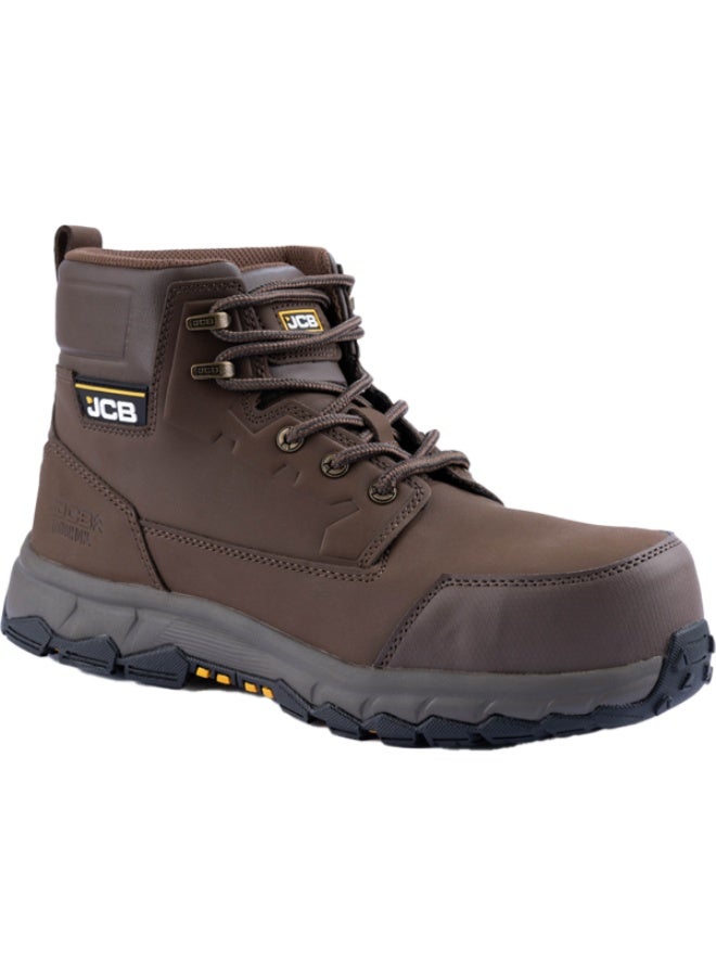 JCB Classic Hybrid 6" Safety Shoes for Men JCB-004A | Composite Toe – Nubuck Leather, Oil, Heat, Slip & Puncture Resistant, ASTM F2413-18 Certified, EH – Mid Brown - Image 1