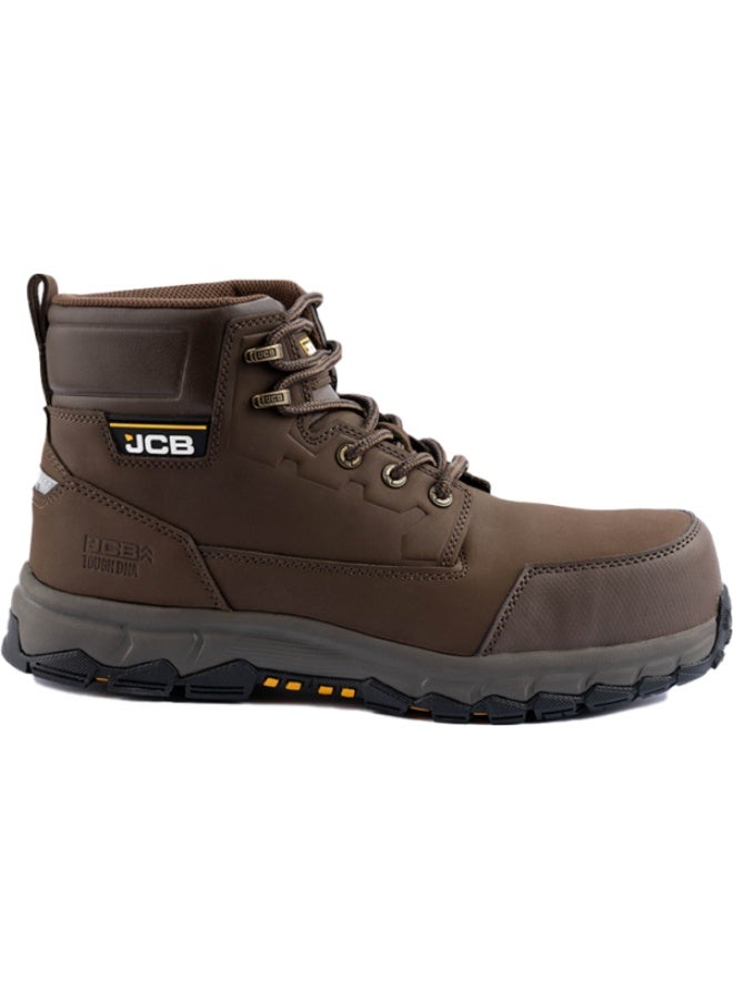 JCB Classic Hybrid 6" Safety Shoes for Men JCB-004A | Composite Toe – Nubuck Leather, Oil, Heat, Slip & Puncture Resistant, ASTM F2413-18 Certified, EH – Mid Brown - Image 3