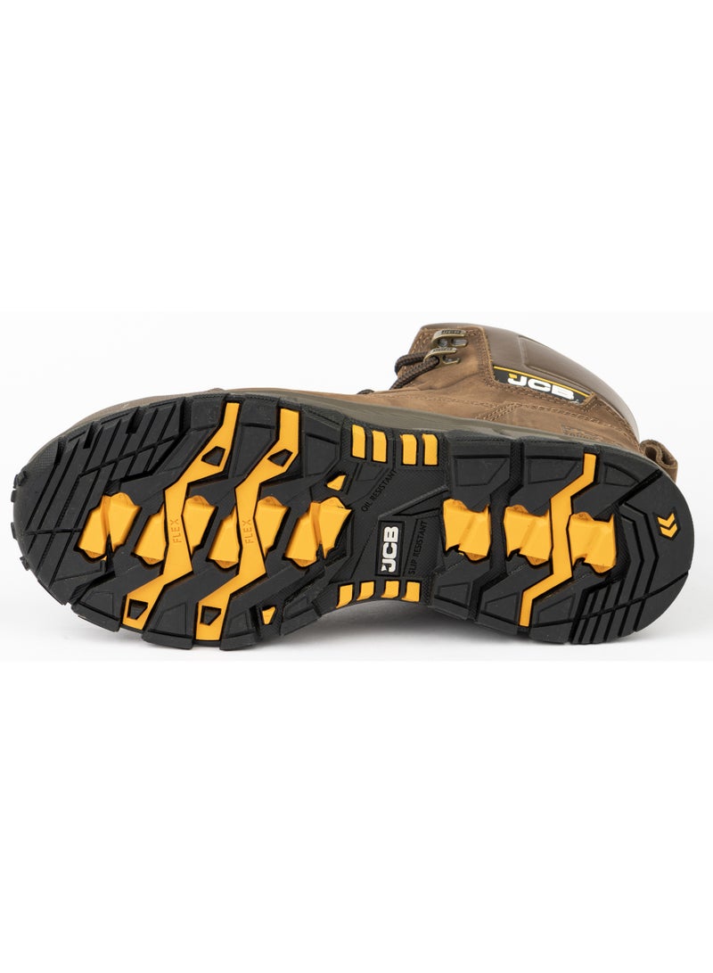 جيه سي بي حذاء أمان كلاسيكي هجين للرجال، مقاس ٦ بوصات، JCB-004A | مقدمة مركبة - جلد نوبوك، مقاوم للزيت والحرارة والانزلاق والثقب، معتمد من ASTM F2413-18، لون EH - بني متوسط - Image 5