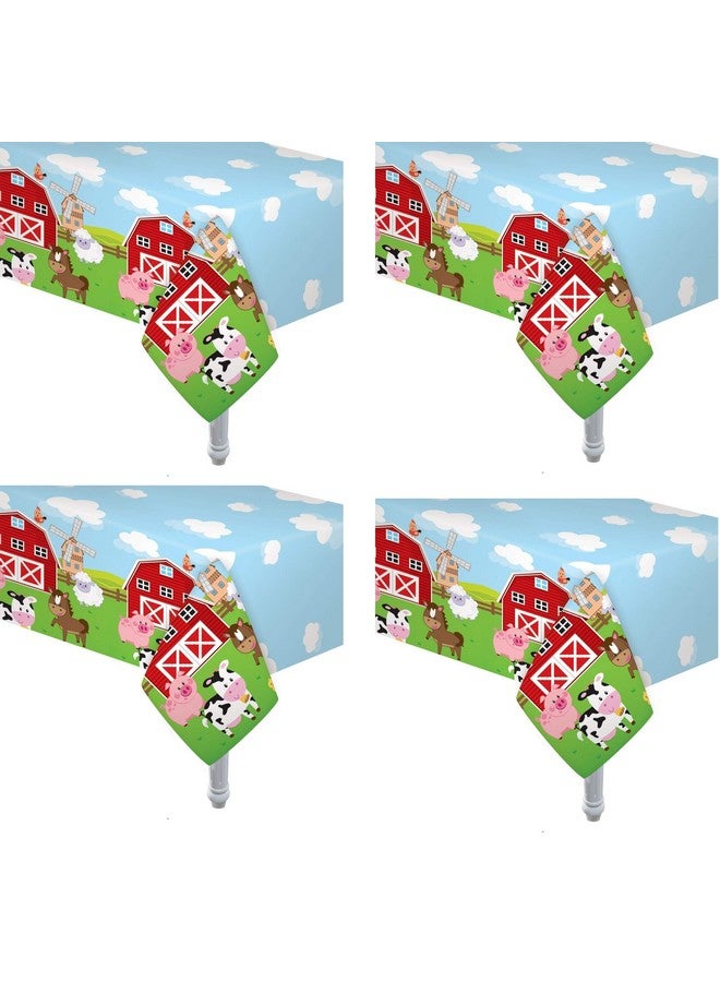 أوجامي 4 عبوات من غطاء طاولة بلاستيكي مستطيل مقاس 54 × 108 بوصة، مفرش طاولة لحفلات الزفاف وحفلات أعياد الميلاد وحفلات الزفاف وحفلات استقبال المولود الجديد - Image 1