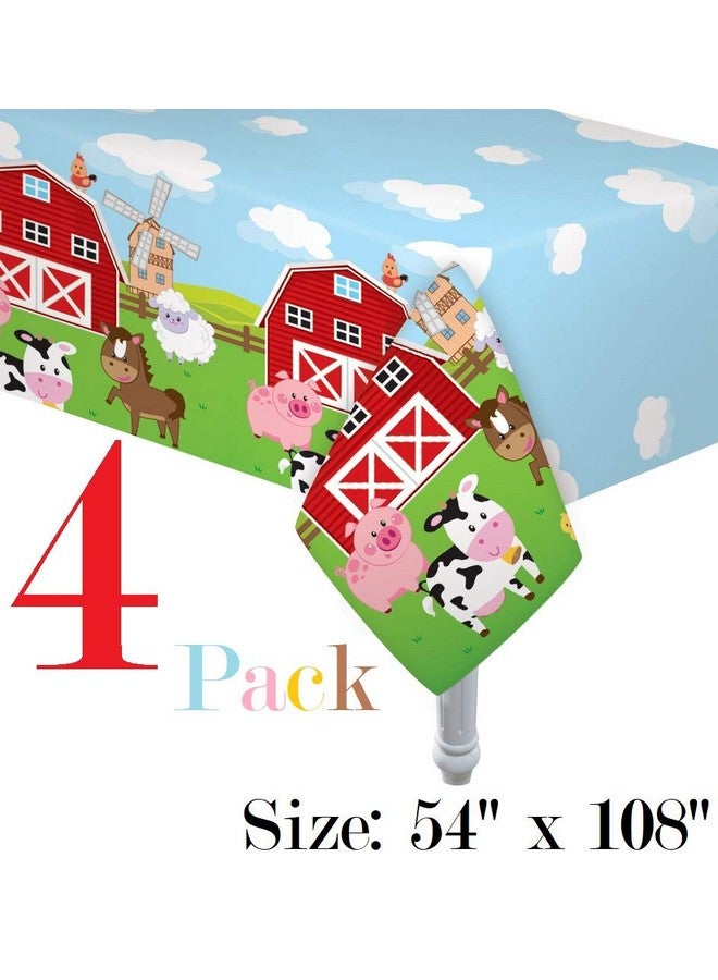 أوجامي 4 عبوات من غطاء طاولة بلاستيكي مستطيل مقاس 54 × 108 بوصة، مفرش طاولة لحفلات الزفاف وحفلات أعياد الميلاد وحفلات الزفاف وحفلات استقبال المولود الجديد - Image 2