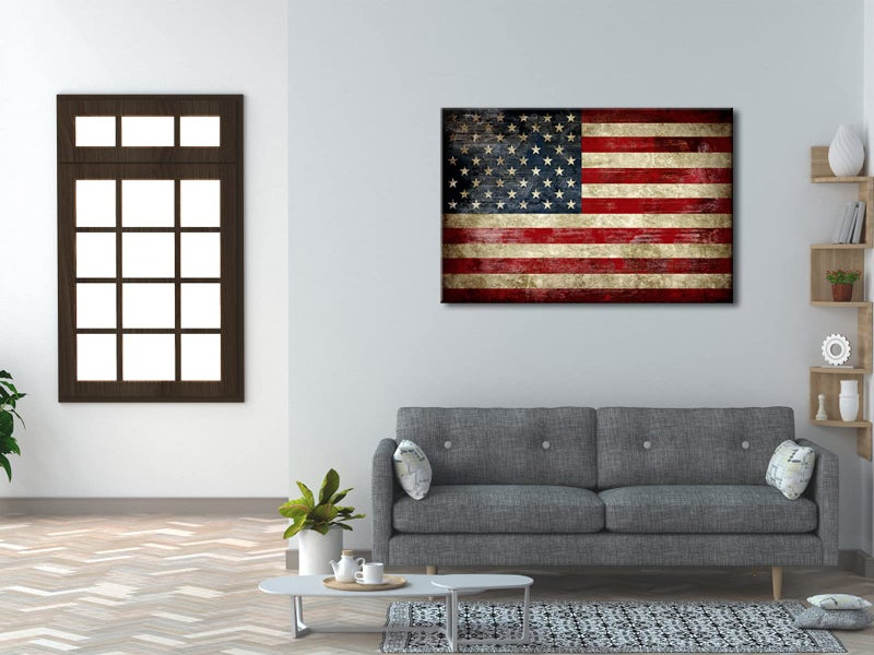 Pyradecor Large Old Vintage American Flag Canvas Prints Wall Art Pictures Paintings for Living Room Office Home Decorations Modern Abstract Landscape Artwork 24" x 36" - Image 3