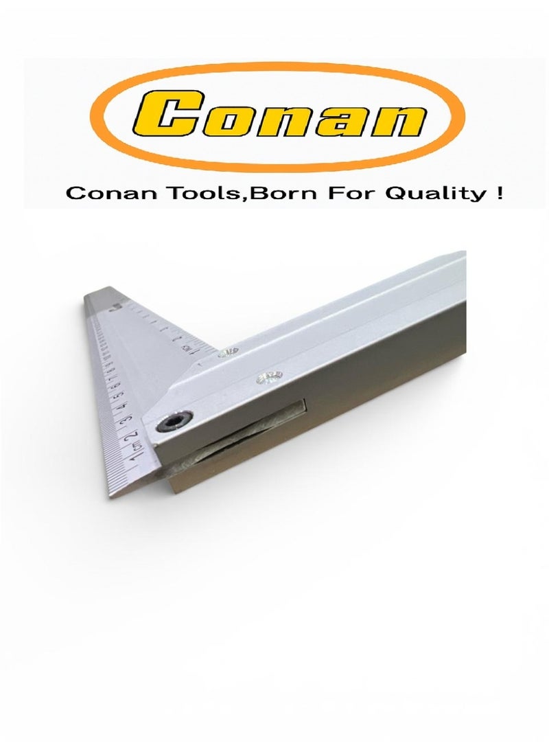 كونان زاوية قياس احترافية من الألومنيوم CONAN – موديل COAS50 بطول 50 سم / 20 إنش مع ميزان فقاعي – دقة عالية للأعمال الهندسية، النجارة، البناء، التشطيبات، وللطلبة والمعاهد والجامعات وأعمال الحدادة - Image 3