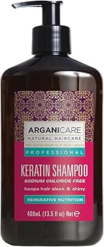 Arganicare Keratin Range REPAIR AND NUTRITIOUS SHAMPOO With Organic Keratin Regenerates Damaged Hair Prevents breakage Ultra Nourishing 400mL - Image 1