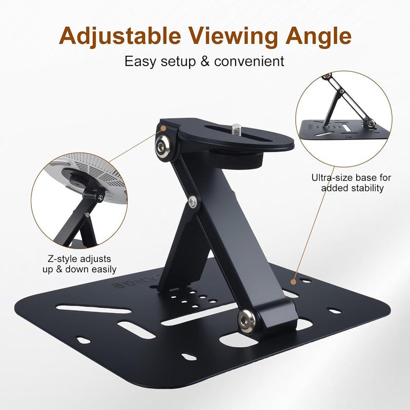 Salange Mini Projector Stand,Foldable,180° Adjustable,Alloy Metal,Black - Image 2