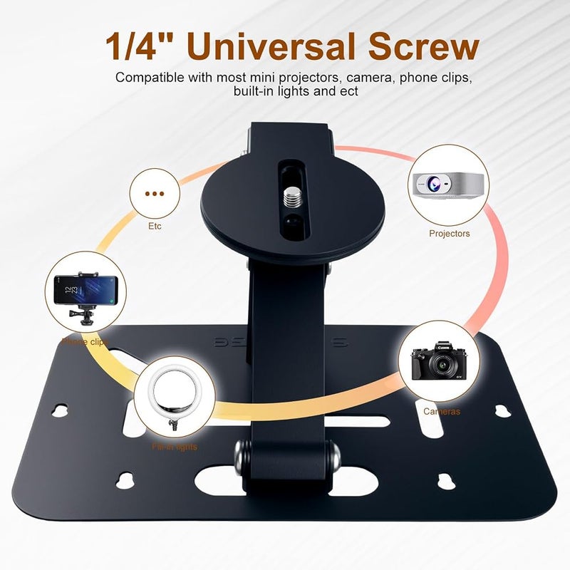 Salange Mini Projector Stand,Foldable,180° Adjustable,Alloy Metal,Black - Image 4