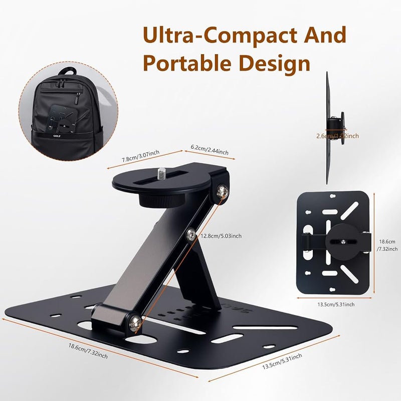 Salange Mini Projector Stand,Foldable,180° Adjustable,Alloy Metal,Black - Image 5