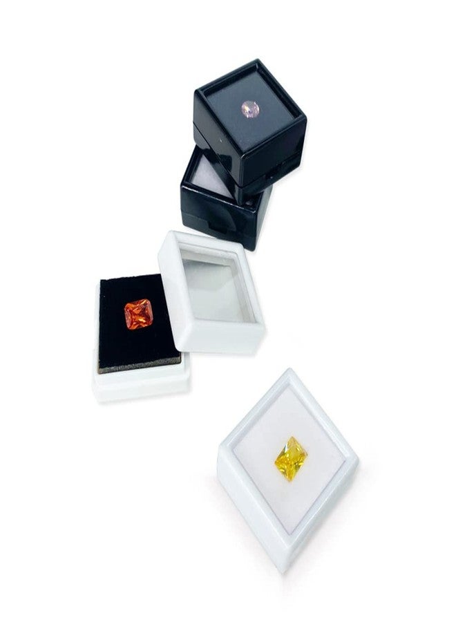 Teensery 10 Pcs Gemstone Display Box Small Plastic Loose Diamond Gemstone Box Case Jewelry Storage Container Organizer with Clear Top Lids (White) - Image 3