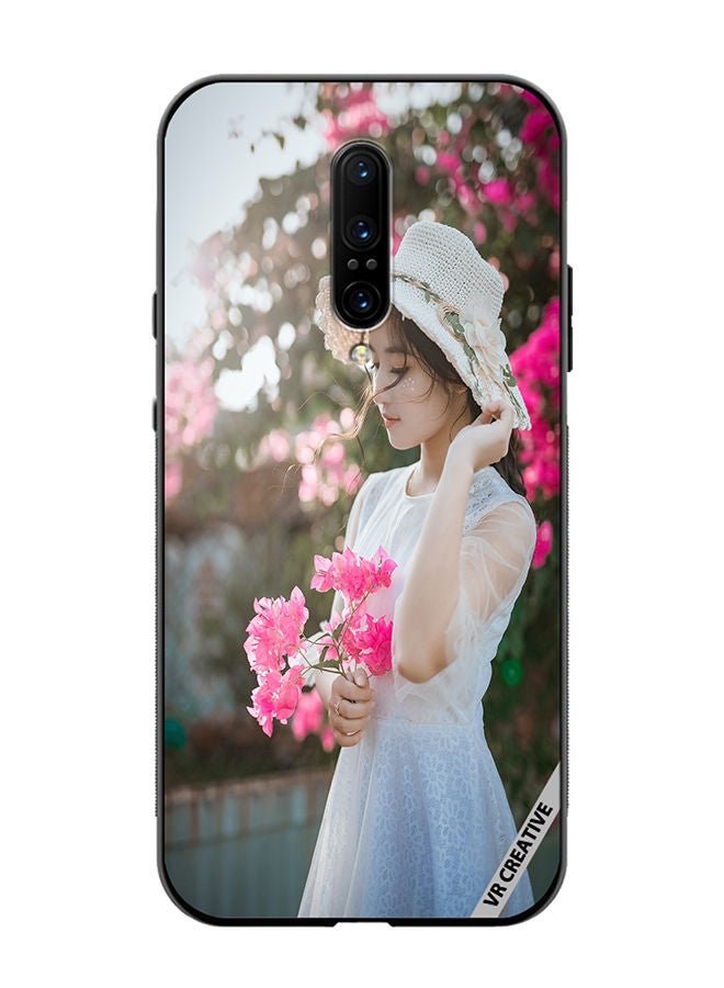 VR CREATIVE Protective Case Cover For OnePlus 7 Pro Girl With Pink Flower Design Multicolour - Image 1