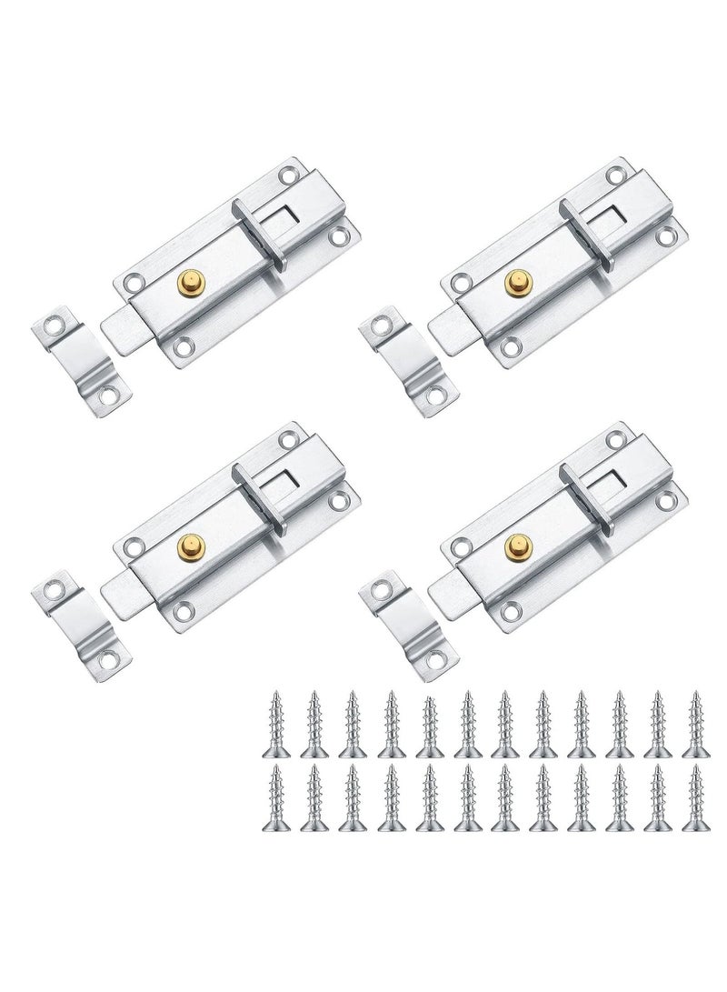 SYOSI 4 Inch Door Locks PCS Garden Gate Stainless Steel Latches Bolt Lock Latch Barrel Sliding with Padlock Hole for Wooden Gates Shed  - Image 1