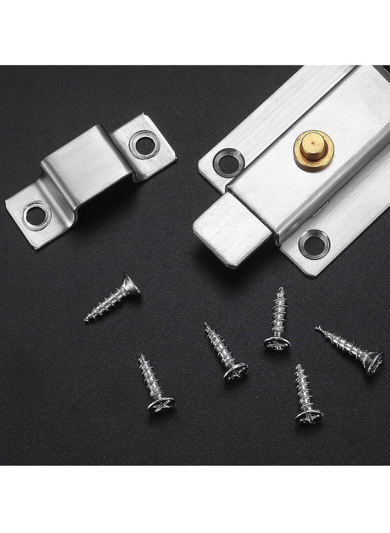 SYOSI 4 Inch Door Locks PCS Garden Gate Stainless Steel Latches Bolt Lock Latch Barrel Sliding with Padlock Hole for Wooden Gates Shed  - Image 2