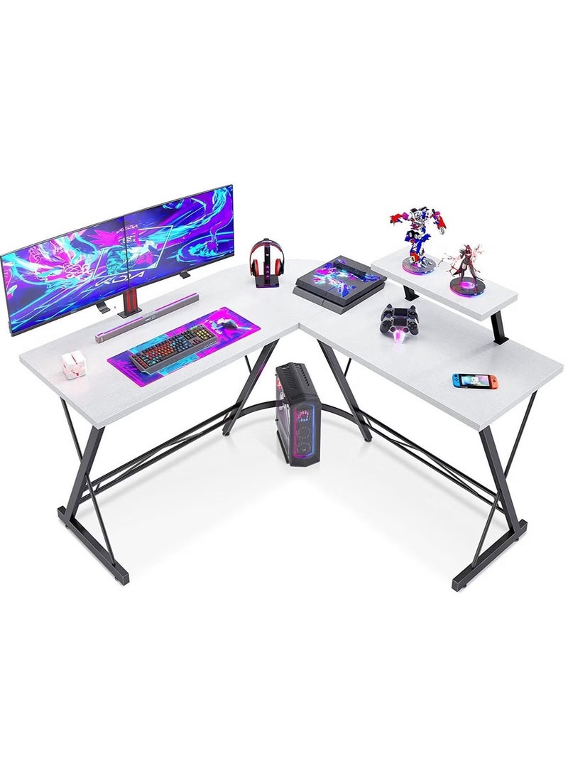 Stubborn L-type game corner table with display stand, save space, easy to assemble, suitable for gaming table,office desk and writting desk - Image 1