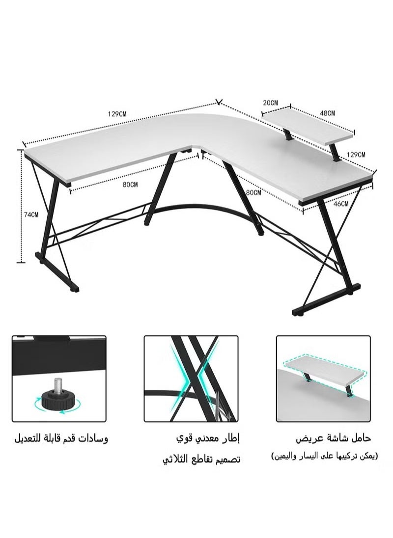 Stubborn L-type game corner table with display stand, save space, easy to assemble, suitable for gaming table,office desk and writting desk  - Image 4