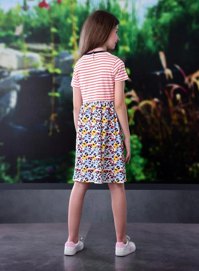 victor and jane Striped Print Dress
