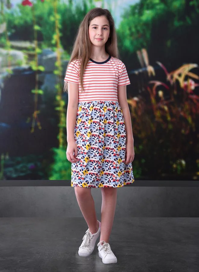 victor and jane Striped Print Dress