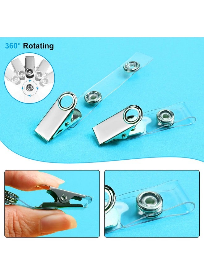 Marspark 200 Packs Id Badge Holder With Metal Badge Clips And Pvc Straps Waterproof Sealed Clear Plastic Vertical Name Tag Badge Holder For Work Key Card Drive License Name Tag Clips Car Office - Image 3