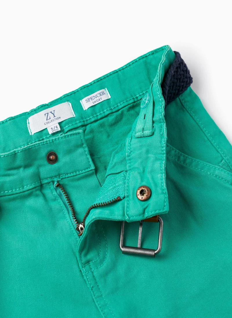 زيبي Chino Twill Shorts With Belt for Boys