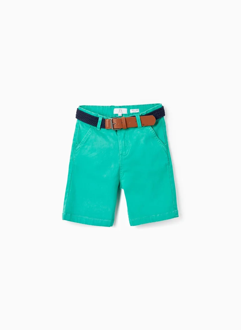 زيبي Chino Twill Shorts With Belt for Boys