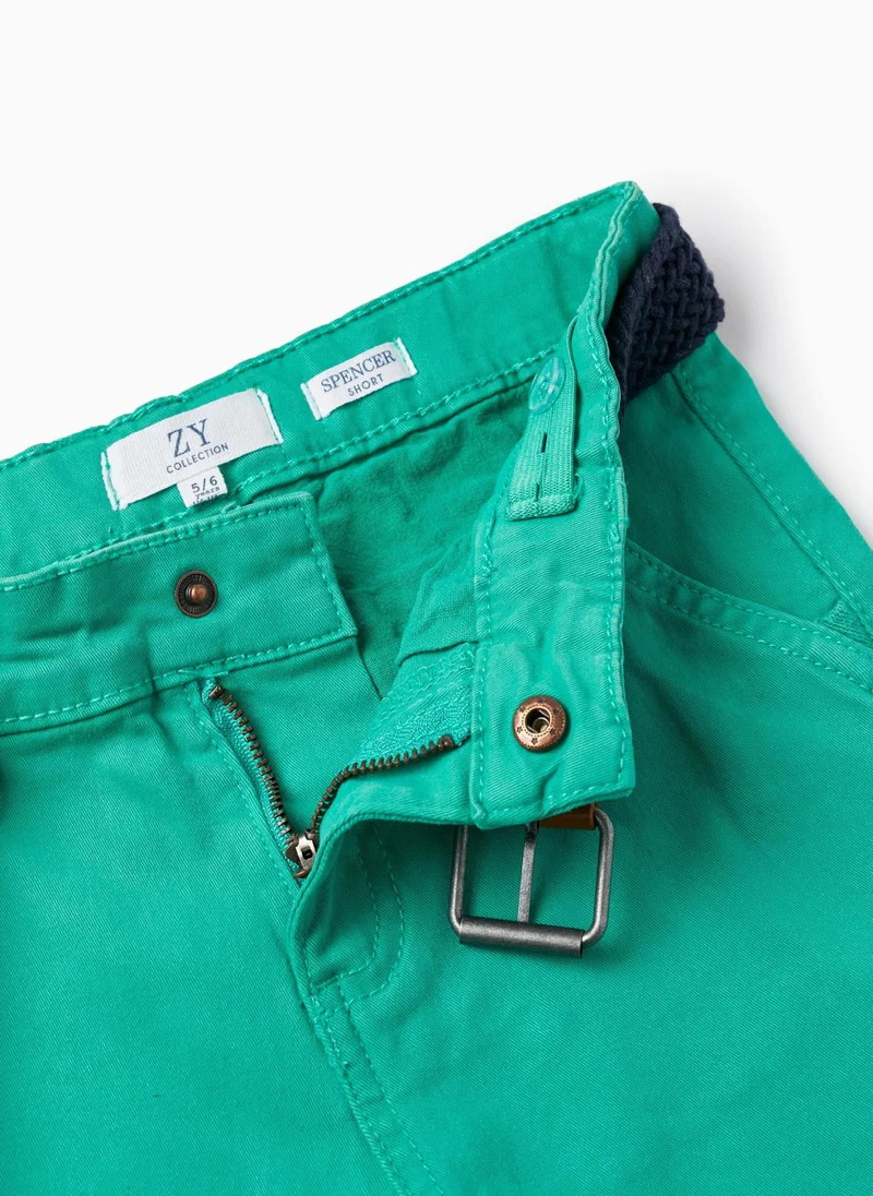 زيبي Chino Twill Shorts With Belt for Boys