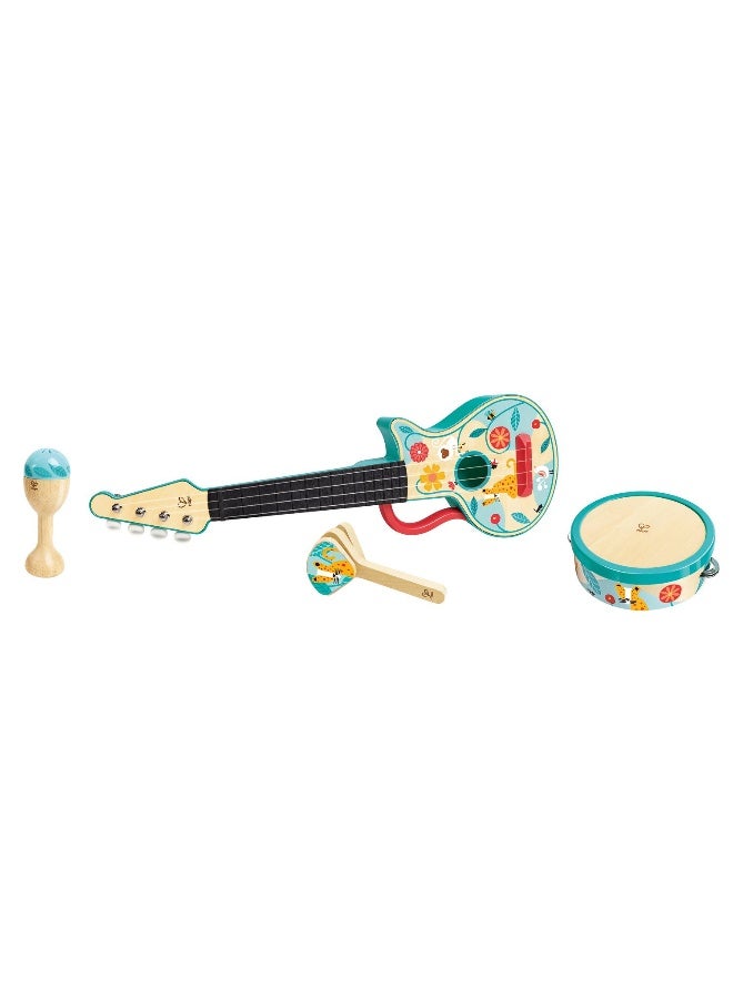Hape مجموعة أدوات موسيقية خشبية هابي 4 في 1 لآلة اليوكليلي - Image 2
