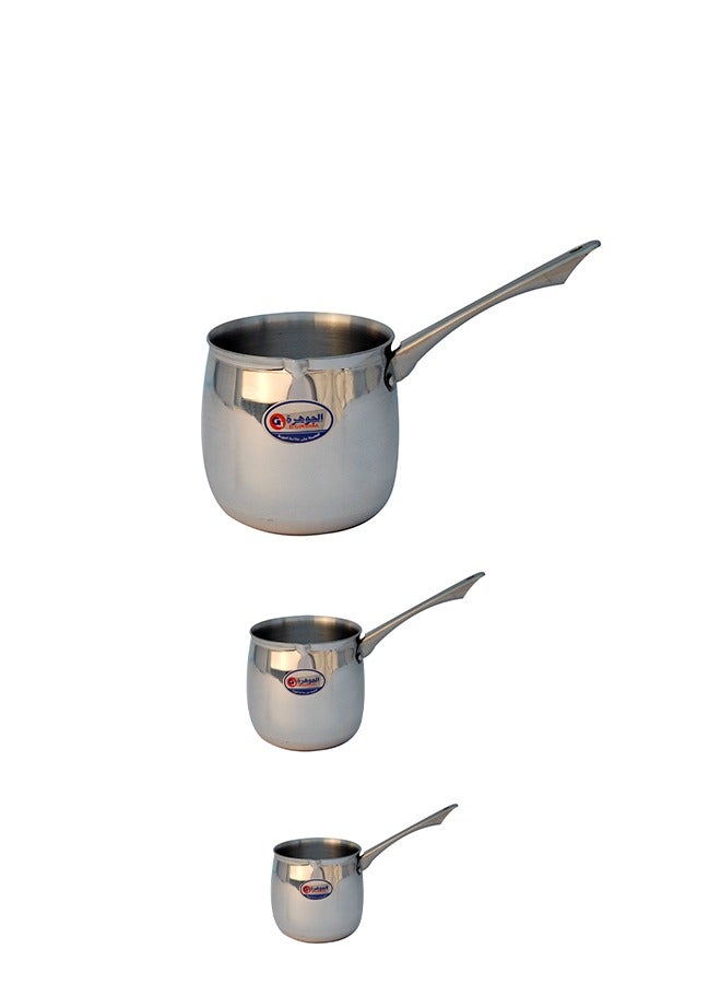 El Gawhara Coffee Pot Set 3pieces  Stainless handles Aluminum  El Gawhara 