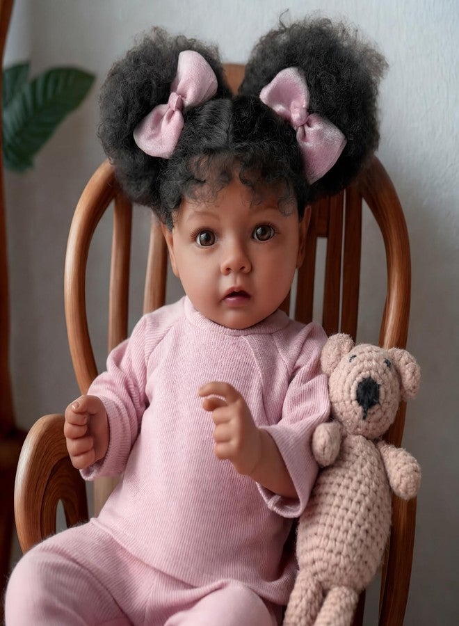 BABESIDE Lifelike Reborn Baby Dolls Daisy Black Girl- 20 Inch Soft Vinyl Body Realistic-Newborn Handmade Real Life Baby Dolls with Clothes and Toy Gift for Kids Age 3+ - Image 5