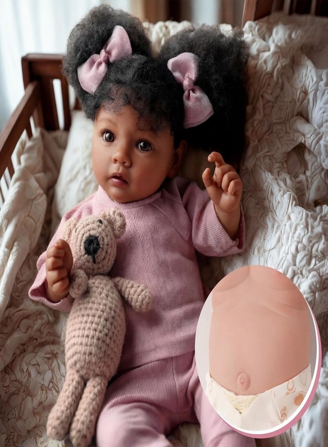 BABESIDE Lifelike Reborn Baby Dolls Daisy Black Girl- 20 Inch Soft Vinyl Body Realistic-Newborn Handmade Real Life Baby Dolls with Clothes and Toy Gift for Kids Age 3+ - Image 1