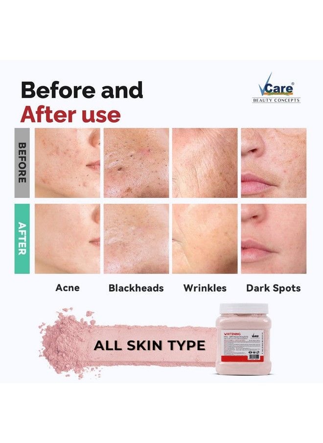 VCare - Jelly Whitening Tea Peel Off Mask For Facials Skincare ;Face Mask Powder 250G Facial Skin Care Product For Women Smoothing Moisturizing Cleansing Refreshing Made In India - Image 1