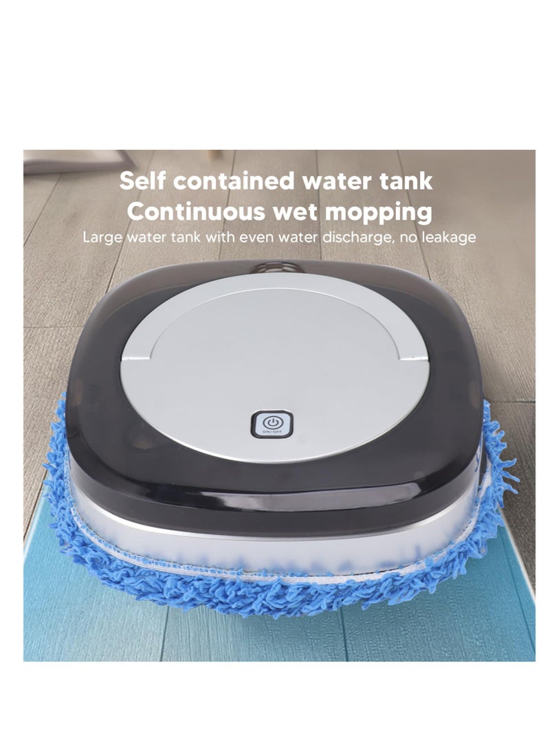 Wet Scrubbing Mopping Robot, Robot Vacuum Cleaner, Automatic Floor Mopping Robot, Mopping Robot, with Water Tank Vacuum and Mop, Suitable for a Variety of Floors, Wood Panels, Tiles (Silver) - Image 3