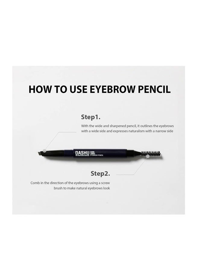 Dashu Good Looks Dark Gray Eyebrow Pencil w/Dual-Sided Screw Brush & 0.16 Inches Square Tip for Easy Drawing | Sweat-Proof & Long-Lasting Korean Eyebrow Pencil Brow Definer Fills Eyebrow Makeup - Image 3