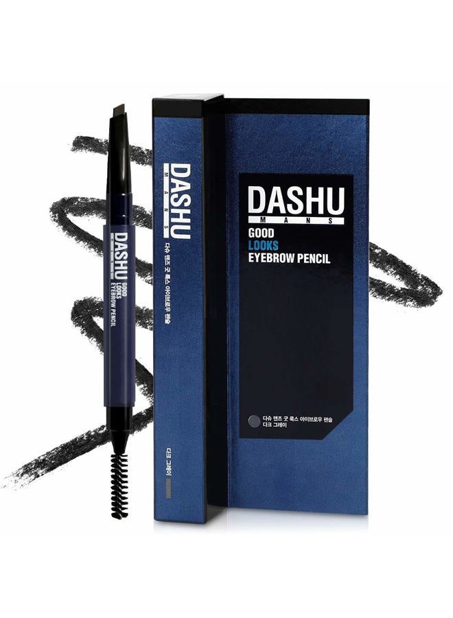 Dashu Good Looks Dark Gray Eyebrow Pencil w/Dual-Sided Screw Brush & 0.16 Inches Square Tip for Easy Drawing | Sweat-Proof & Long-Lasting Korean Eyebrow Pencil Brow Definer Fills Eyebrow Makeup - Image 1
