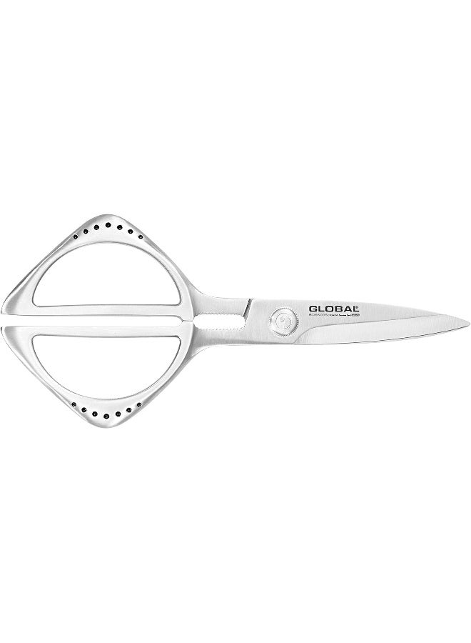 GLOBAL Kitchen Shears, 21cm. Stainless steel CROMOVA 18. Ergonomic hygienic handles. Made in Japan  - Image 1