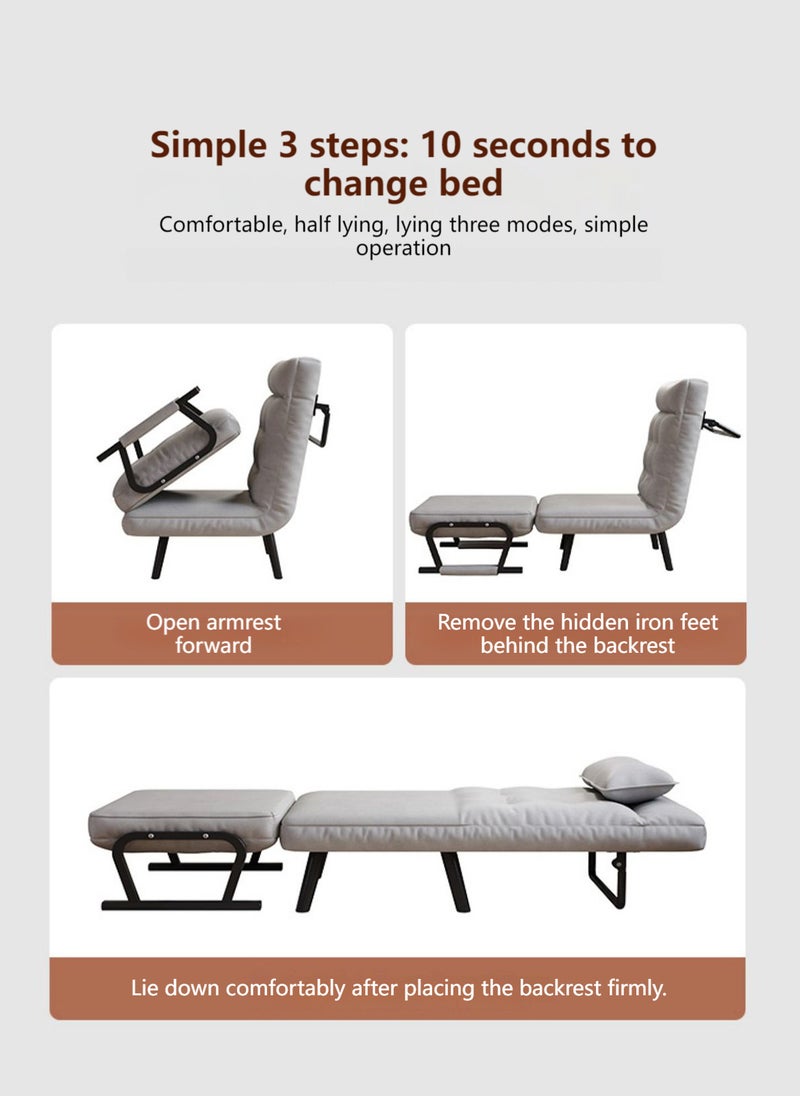 Sharpdo Folding Single Bed Recliner, Suitable for Living Room/Bedroom/Office/Outdoor Camping 65*65*97CM  - Image 5