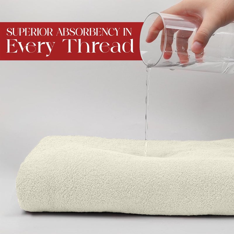Riverside Pack of 1 Jumbo Bath Sheet 40 x 80 Inches - Extra Large Bath Towel, Super Soft & Highly Absorbent, 100% Cotton Quick Dry, Perfect to Wrap Yourself in - Cannoli Cream - Image 4