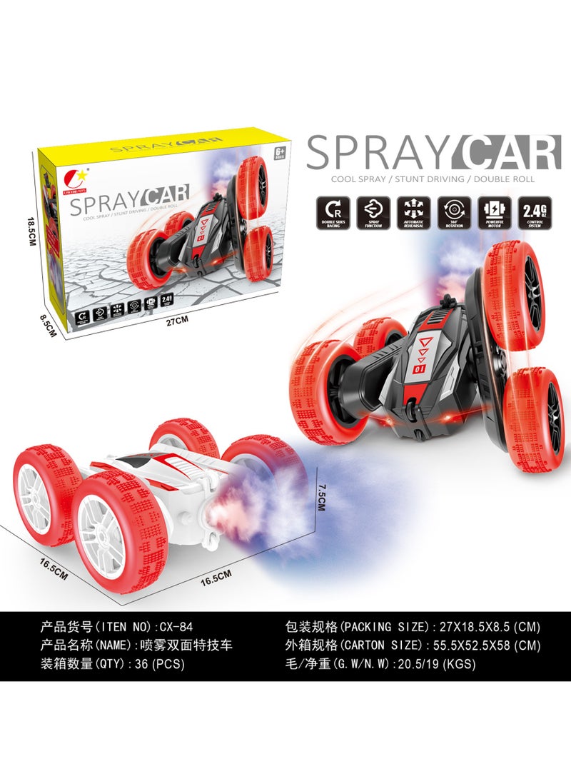 FUNFY Racing Stunt RC Toy Car | 4WD | 360° Rotation, Off-Road, Double-Side Drive | Anti-Slip Vacuum Tires, Fog Spray, Rechargeable Battery  - Image 1