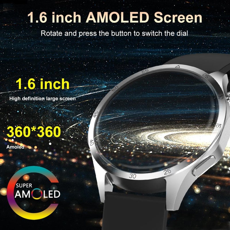 SACOSDING Smart watch GT4+ for men with altitude Barometer, Amoled screen, heart rate blood pressure sleep monitor, sports watch for Huawei iOS and Andriod WATCH4 - Image 2