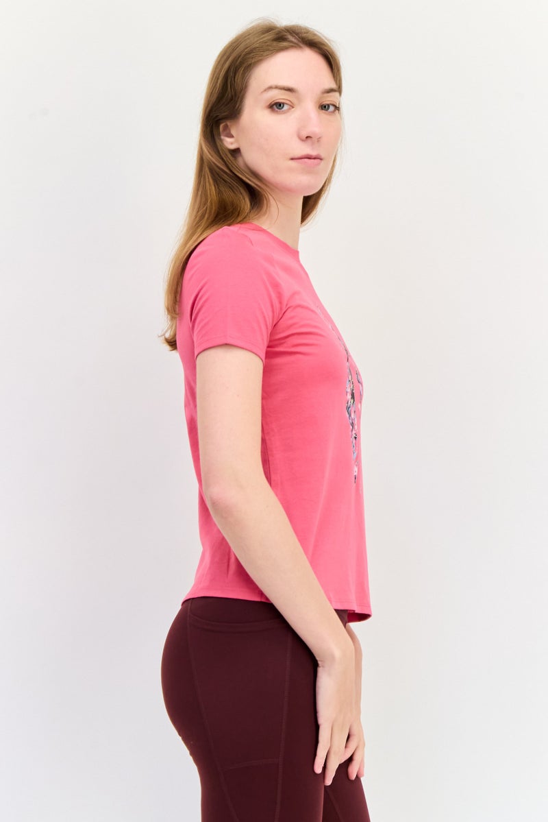 SKECHERS Women Sportswear Fit Short Sleeves Outdoor T-Shirt, Pink - Image 2